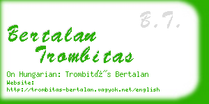 bertalan trombitas business card